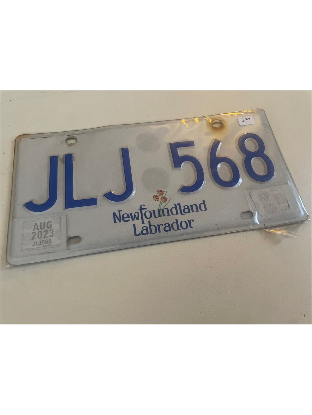 Newfoundland License Plate (Expired) Labrador Canada JLJ 568 2023 Sign